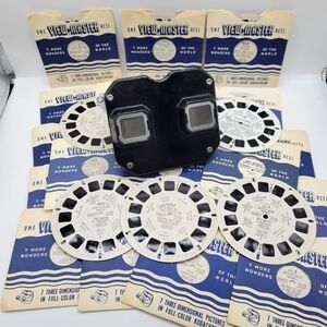Sawyer's View-master 27 Reels & Viewer Original Bakelite Black Patent 2,189,285